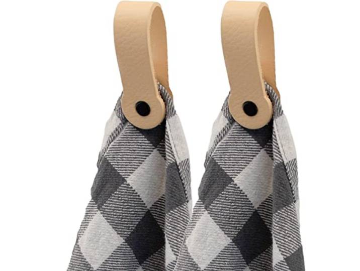 Brute Strength – Magnetische leren handdoekhaak – Naturel – 2 stuks
