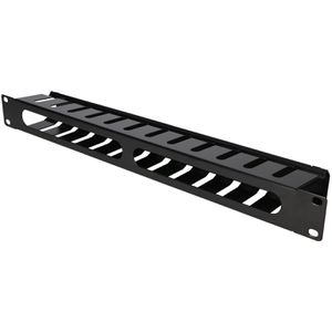 Extralink Rangierpanel EX.9700, Metall, schwarz, 19 Zoll (483 mm), mit Kabelkanal, 1HE
