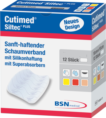 BSN medical GmbH CUTIMED Siltec Plus Schaumverb.15x15 cm haftend 12 St 10204241