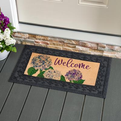 Evergreen 22 in. x 10 in. Hydrangea Heaven Flocked Sassafras Coir Switch Mat