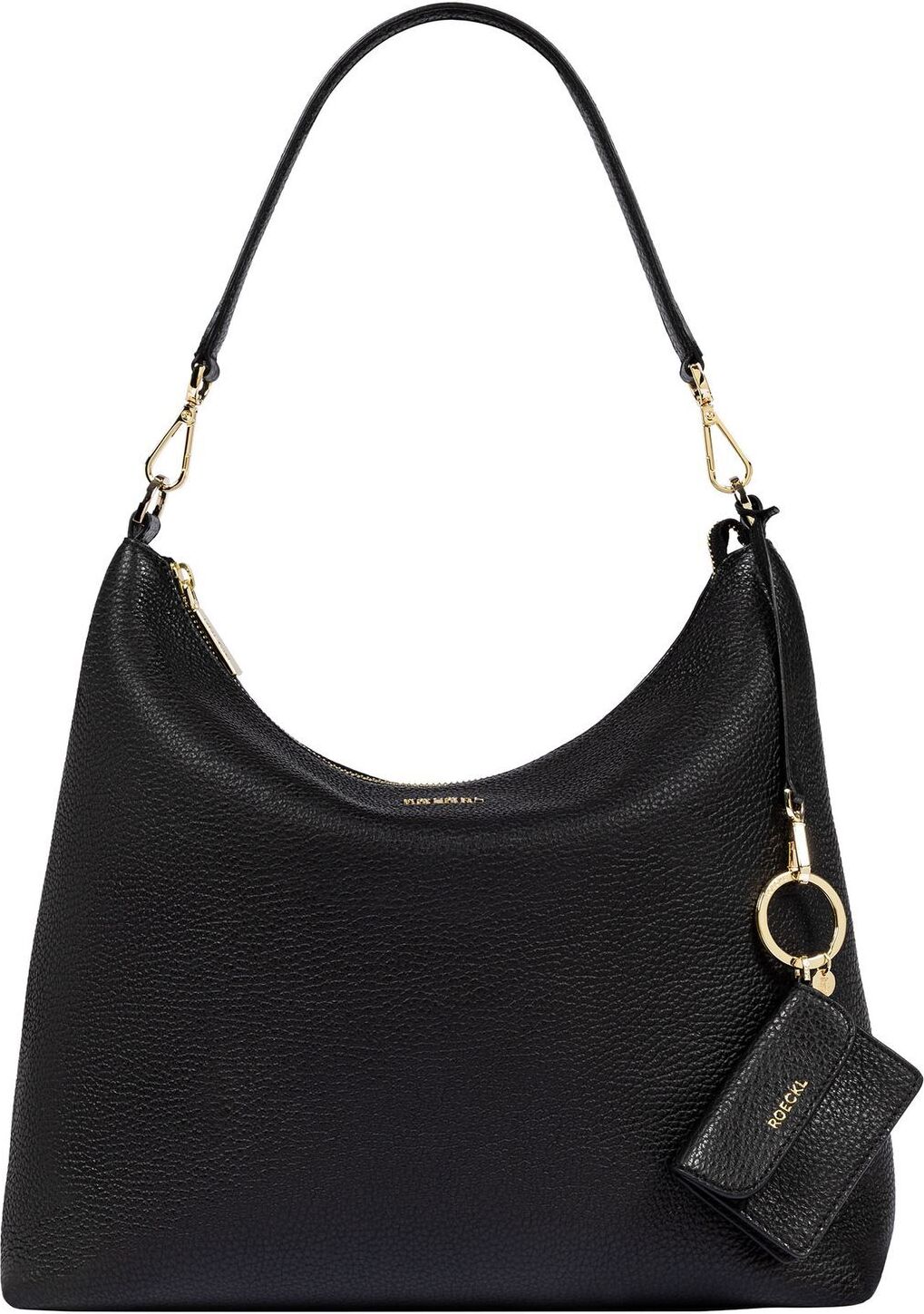 ROECKL Leder Schultertasche Umhängetasche Diana Medium Black schwarz