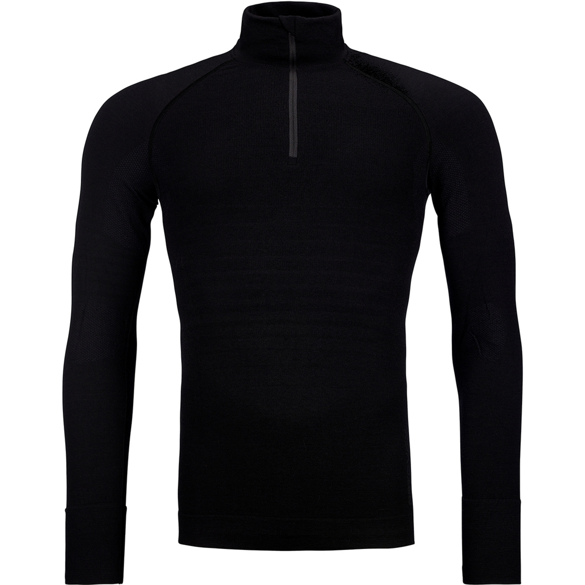 Ortovox 230 Competition Zip Neck Herren Langarm Unterhemden schwarz Größe M Hautfreundlich Merinowolle