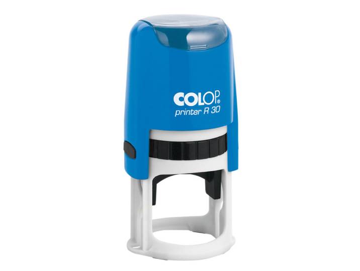 Colop Tampon encreur rond personnalisable Printer R30 - Bleu - 5 lignes