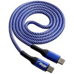 Akyga USB-Kabel USB 2.0 USB-C® Stecker, USB-C® Stecker 1.00 m Blau abriebfest AK-USB-37