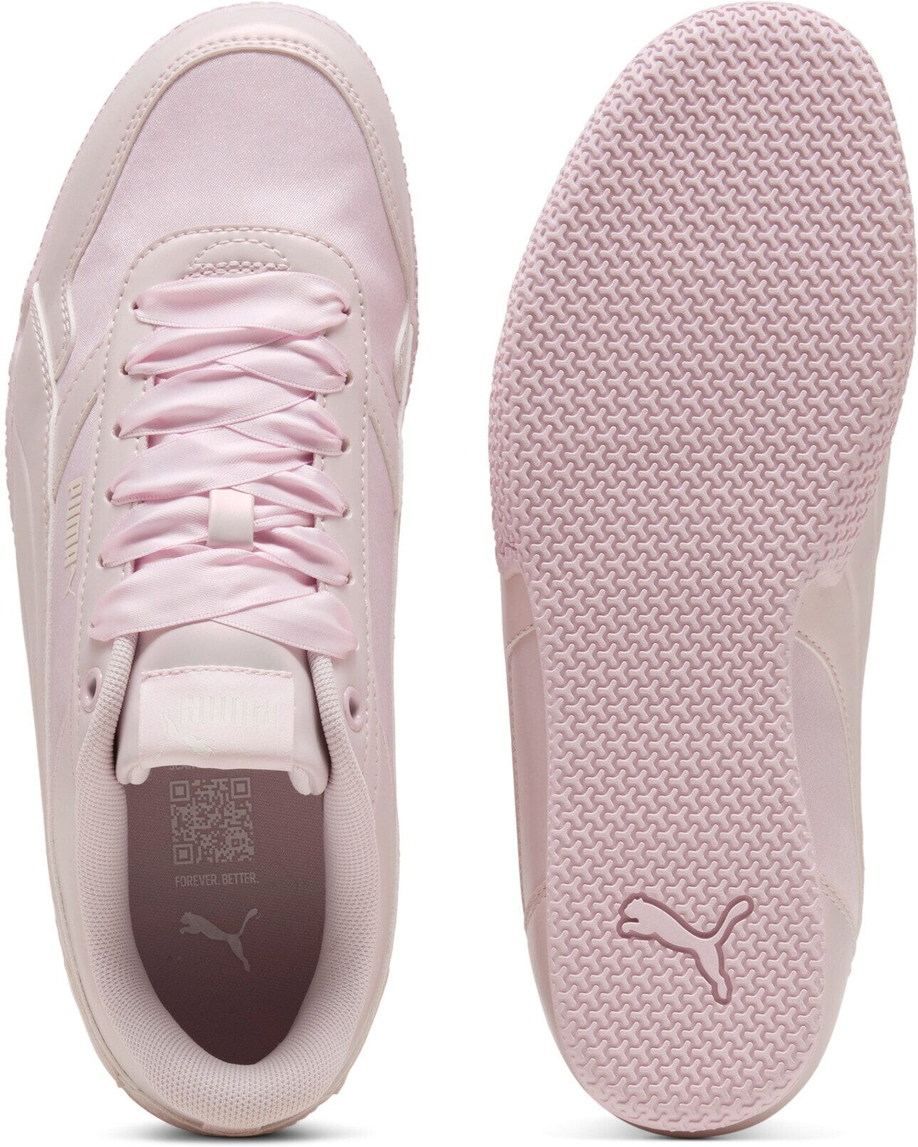 Sneaker PUMA "BELLA DONNA PERLA", Damen, Gr. 41, Textil, rosa (powder pink, powder pink, warm weiß), Synthetik, Schuhe Sneaker powder pink, powder pink, warm weiß 41, Textil