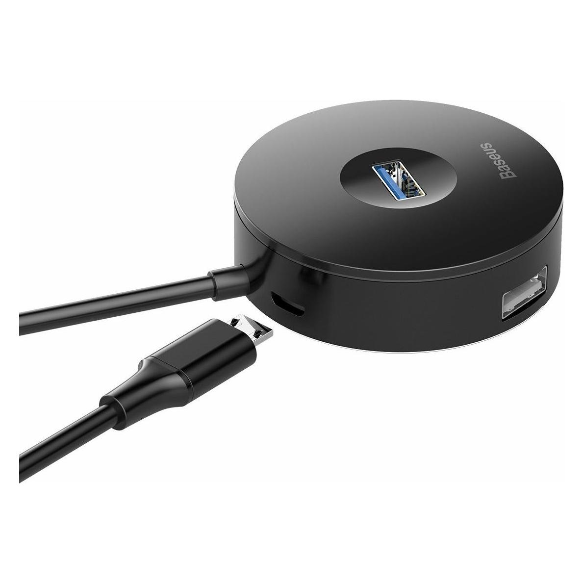 Baseus Hub 4in1 USB to 3.0+ 3x 2.0 15cm black (USB-A, 4 Ports) (CAHUB-F01)