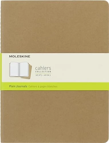MOLESKINE Notizbuch Cahier ca. DIN A6 blanko, braun Softcover 80 Seiten, 3 St. 9788883705069