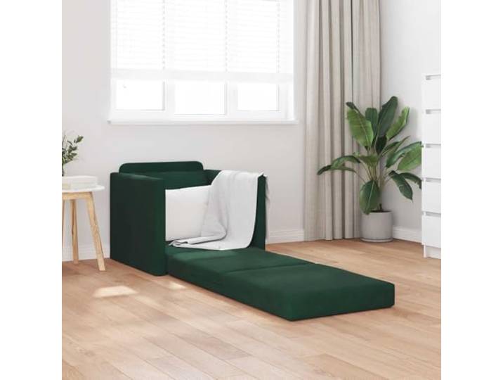 KTHLBRH Schlafsofa dunkelgrün 74 x 77 x 81 cm Samt Kompensierte Struktur, weicher Schaum, manuelle Verarbeitung, für kleine Wohnungen