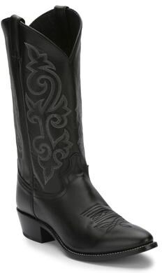 "Justin Boots Buck 13"" Round Toe - Mens 11.5 Black Boot E2"
