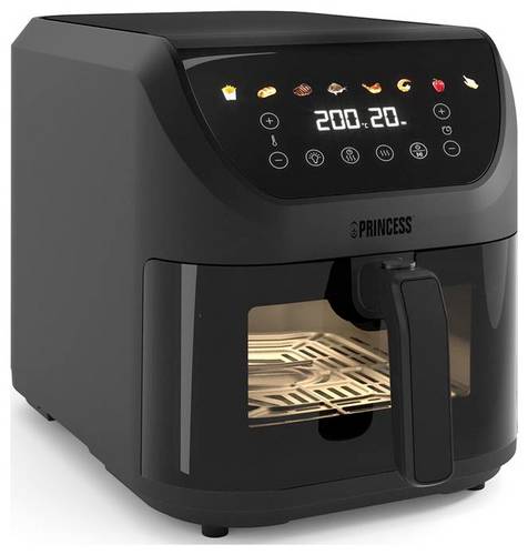 Princess 01.182476.01.001 Heißluft-Fritteuse 8l 2000W BPA-frei, Antihaftbeschichtung, digitaler Timer Schwarz