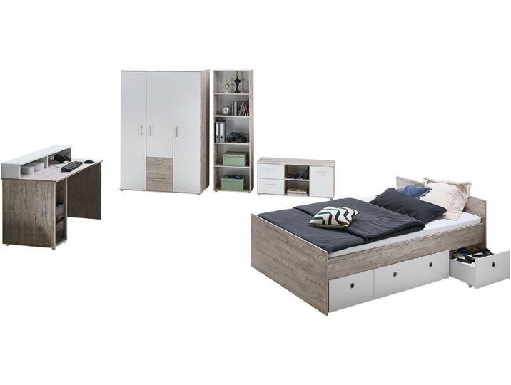 OTTO home Jugendzimmer-Set Jugendzimmer-Set »Riekke« 5-teilig, (Set, 5-tlg), Farblich abgestimmte Möbelserie