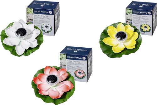 FIAP 3206-5 SOLAR ACTIVE WaterLily 3er SET Solar-Dekoleuchte 3er Set LED LED fest eingebaut Weiß, Gelb, Rot