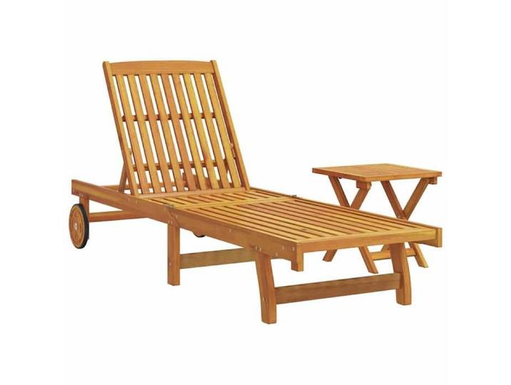 Neuf& 7611 Siège/Bain de Soleil - - CHIC - Chaise longue avec table bois massif d'acacia