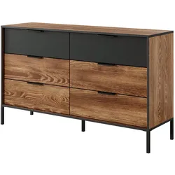 SIDEBOARD MILANO 137/81/40 cm mit 6 Schubladen Braun