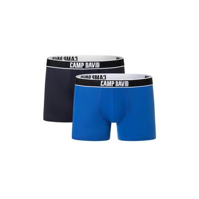 Boxershorts CAMP DAVID "casual", Herren, Gr. L, blau (beaucoup blau), Single Jersey, Obermaterial: 95% Baumwolle, 5% Elasthan, Unterhosen, mit elastischem Bund