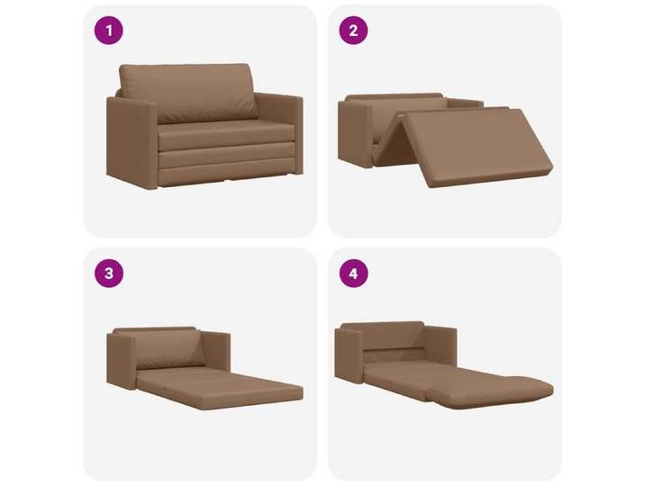 NEUF SOFA - DIVAN - Sofa-lit - Convertible en lit - Cappuccino 124 x 71 x 78cm Simili cuir FR00_12083936983
