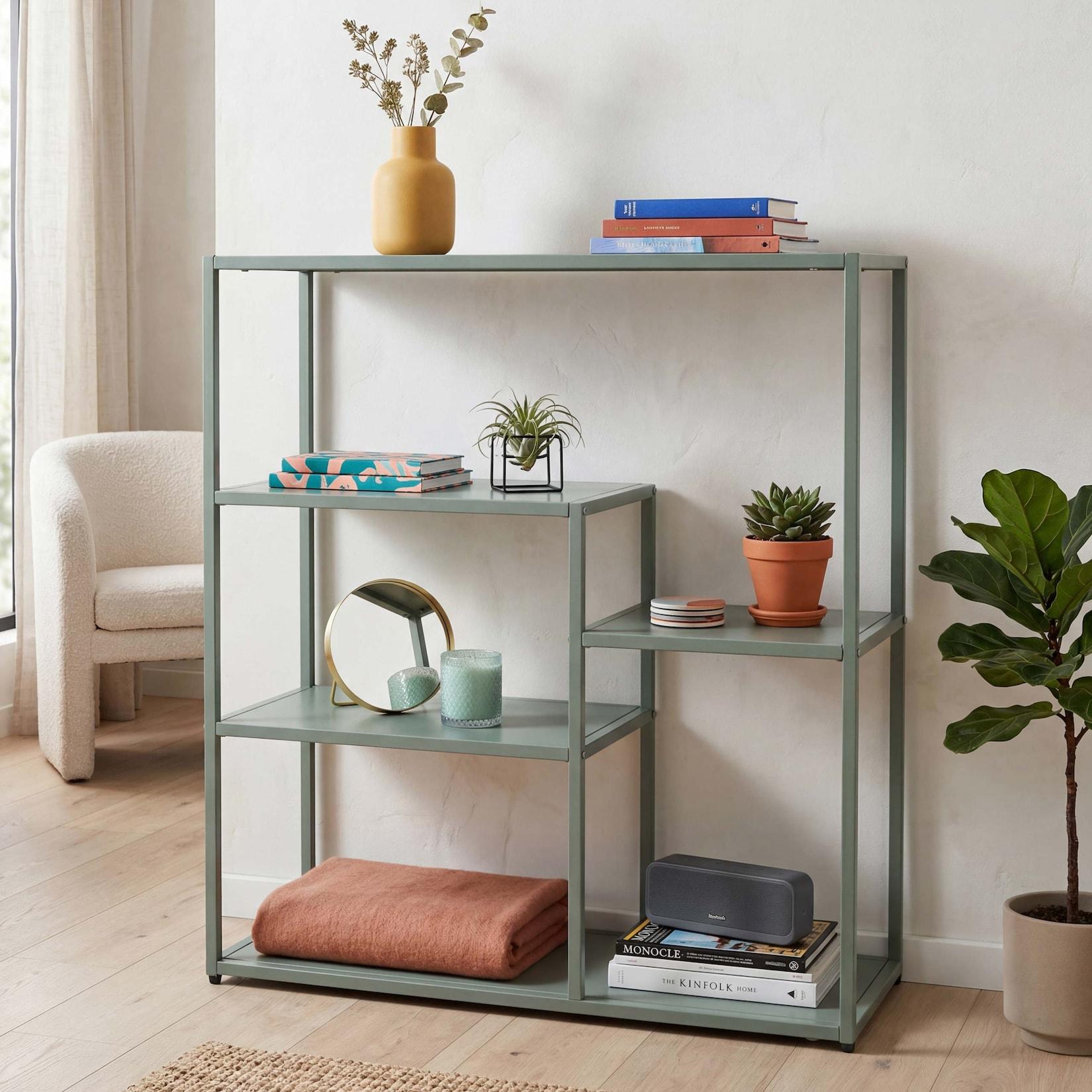 Regal MCW-P98, Wohnregal Standregal Ablageregal, Industrial Metall 80x80x30cm ~ mintgrün