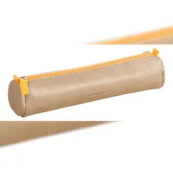 Rhodiarama rundes Schlampermäppchen 21,5xØ5cm aus Kunstleder - Taupe 318894C