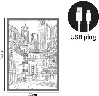 Youfap Market LED City Night View Lamp With USB Plug, Romantic Anime Inspired Home Decoration l