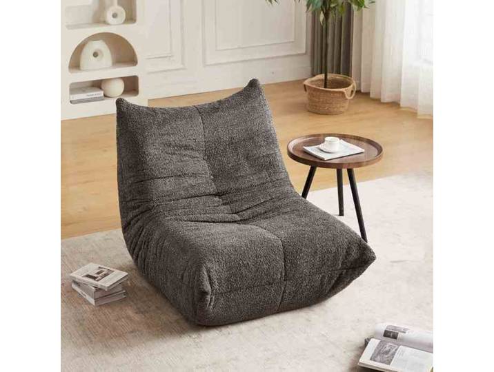 Fauteuil au sol - HIBA - Nuage modulaire - Tissu chenille - Mousse HR mémoire - Design Togo (Gris)