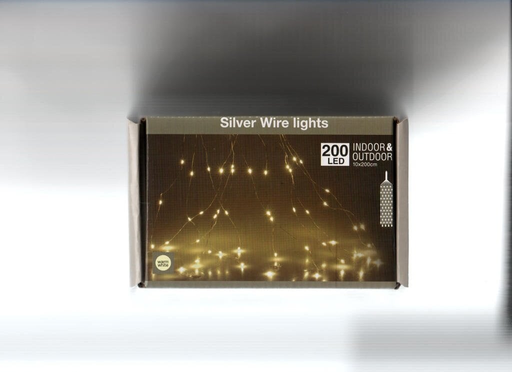 Koopman Zilverdraad kerstverlichting met 200 warm witte lampjes