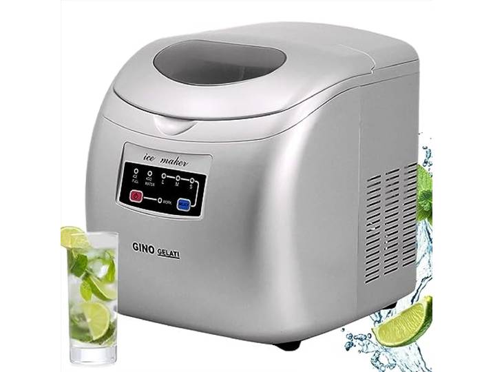Syntrox Eiswürfelmaschine Grilexa (LED + 15kg / 24h Eiswürfel), Einfache Bedienung, Schnelle Eiswürfelherstellung, Kontrollanzeige, Transparentes Sichtfenster