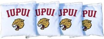 Skip's Garage Indiana Purdue Jaguars White Cornhole Bags