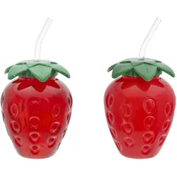 Trinkglas STRAWBERRY (BHT 9,50x12,80x9,50 cm) - BHT 9,50x12,80x9,50 cm