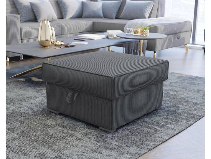 Zeitloser FERA-Sitzsack aus gestreiftem, kordähnlichem Stoff, Farbe graphit