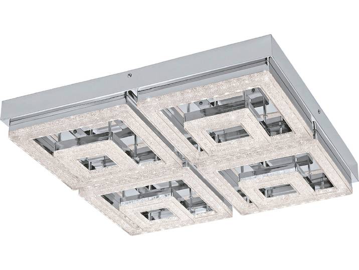 Eglo 95661 Fradelo LED Plafonnier 52 x 52cm 5000lm Chrome Clair