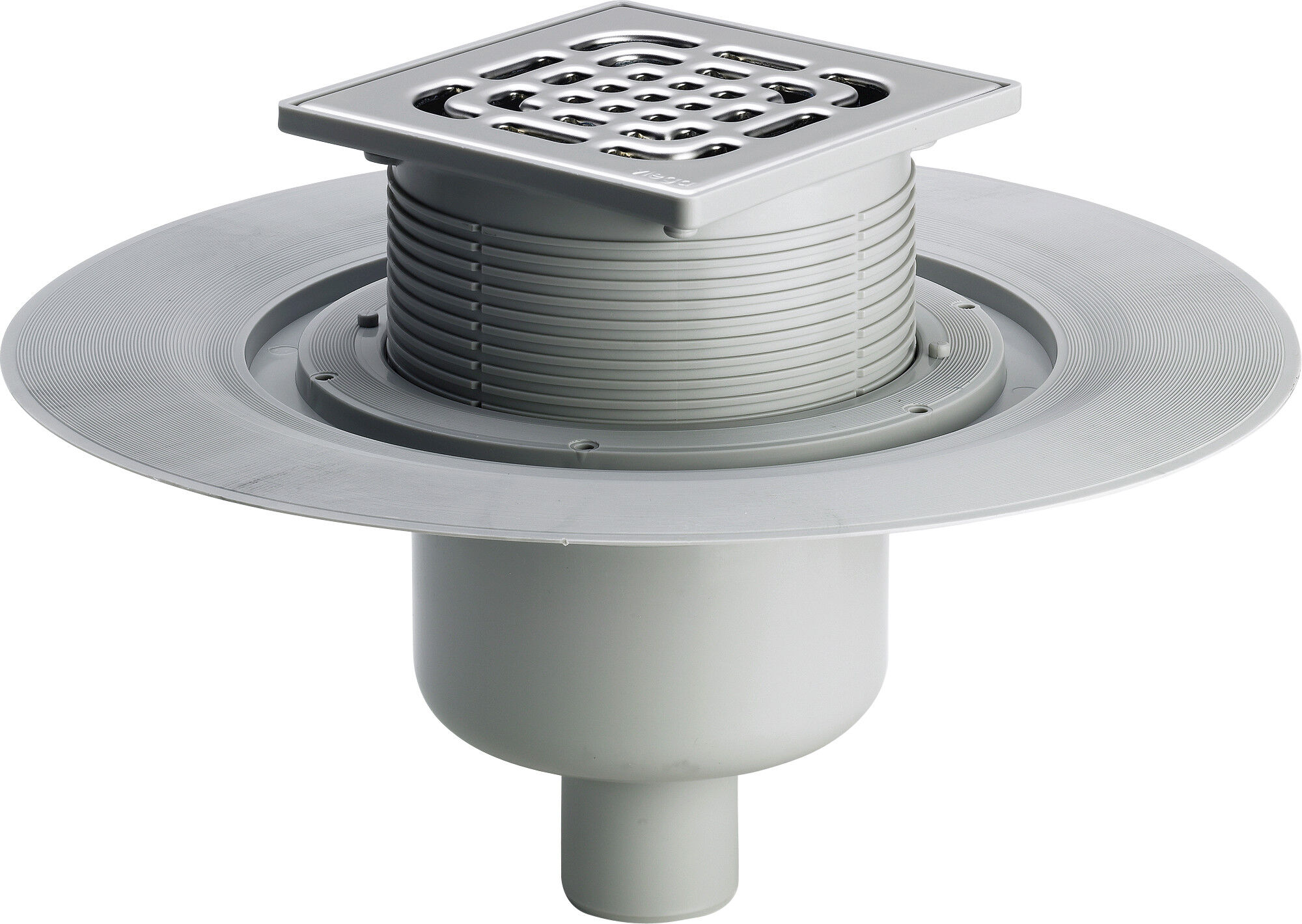 Viega Advantix siphon de sol 557201 DN 70/100, plastique gris, avec raccord d'écoulement vertical