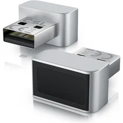 CSL Fingerabdrucksensor, bis zu 10 IDs, biometrische Authentifizierung, Windows 11, Plug & Play, USB-A, Notebook Security, Silber