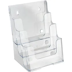 Prospekthalter, für Inhalt DIN A5, 3 Fächer, Hochformat, Polystyrol, transparent, PS