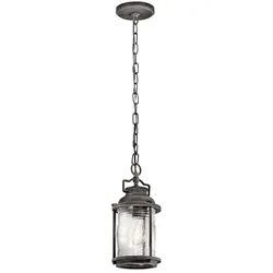 Außenleuchte Kettenlaterne Pendellampe Stahl Glas D 15,4 cm E27