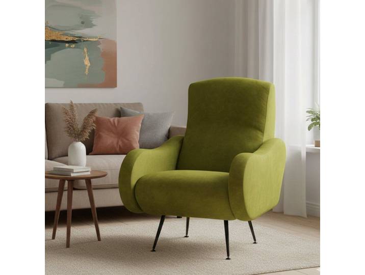 Fauteuil Lasnigo Dmora en Tissu Vert 70x100x98h cm