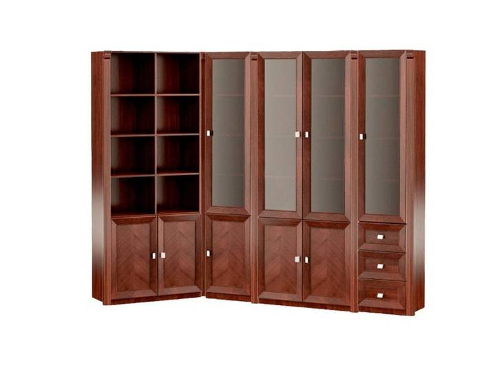JVmoebel Eckschrank Exklusiver Eckbüroschrank aus hochwertigem Holz mit modernem Design (Büro-Eckschrank) Made in Europa