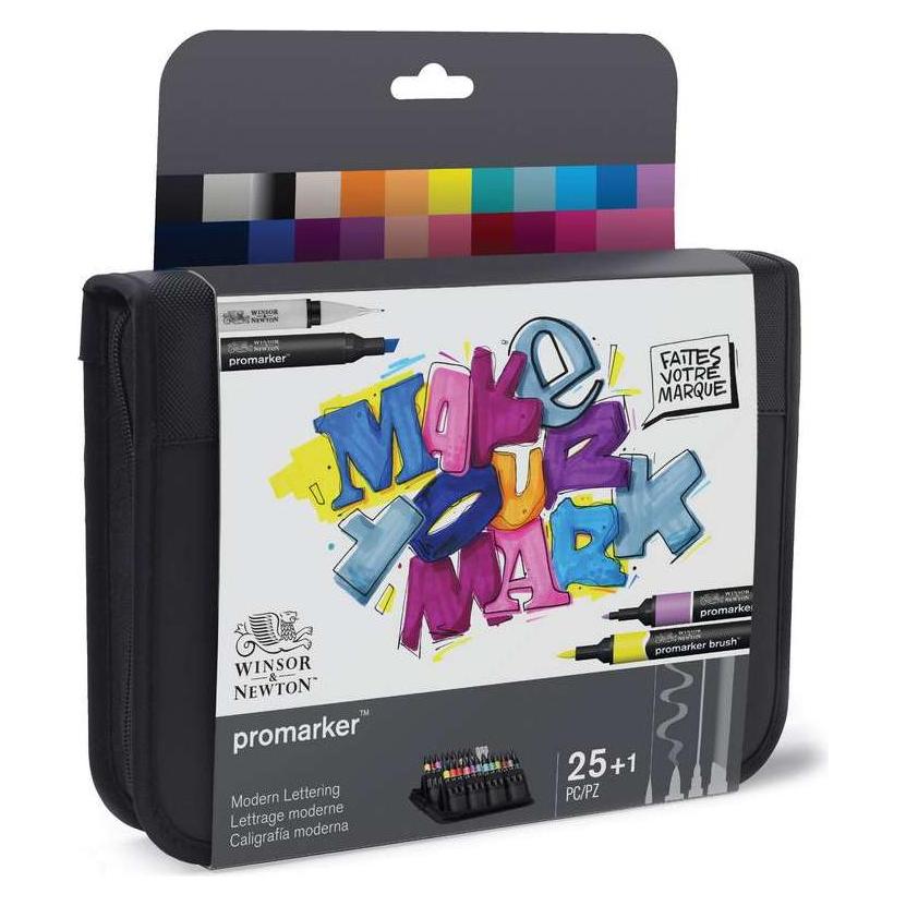 Winsor & Newton Promarker set, Modern lettering wallet 25+1pcs (25x) (0290202)