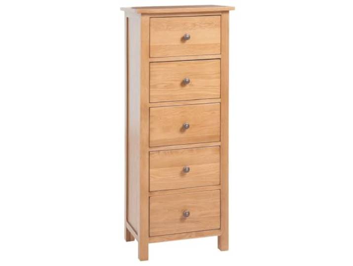 TUERYAFEK Hohe Kommode Mit Schubladen 45x32x110 cm Massivholz Eiche Massivholz Eiche, 5 Schubladen, extrahohes Design, viel Stauraum, langlebig, stabil, 45x32x110 cm