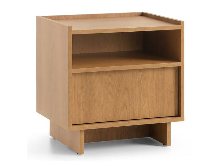 Nachttisch Yasumi mit Schublade und Fach, 50 cm, Karamelleiche