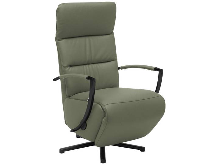 Cantus Relaxsessel, Grün, Metall, Echtleder, Color-Finish-Leder, 64x112x80 cm, Fussart wählbar, Lederauswahl, Stoffauswahl, Relaxfunktion, Wohnzimmer, Sessel, Relaxsessel