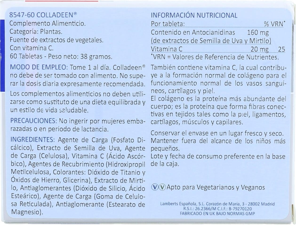 Lamberts Colladeen máxima potencia 60 comp