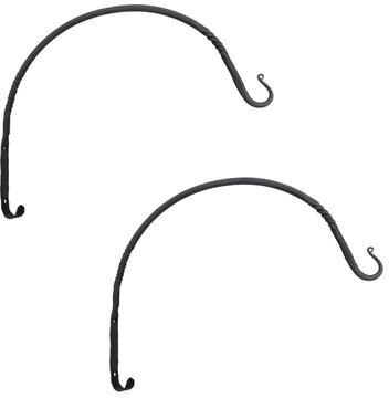 Achla Designs Set of 2 Small Arc Wall Brackets, 12 Inch Wide, Black Powder Coat Finish