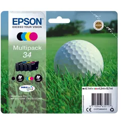 Epson Original 34 Golfball Druckerpatronen 4er Multipack BK/C/M/Y (C13T34664010)