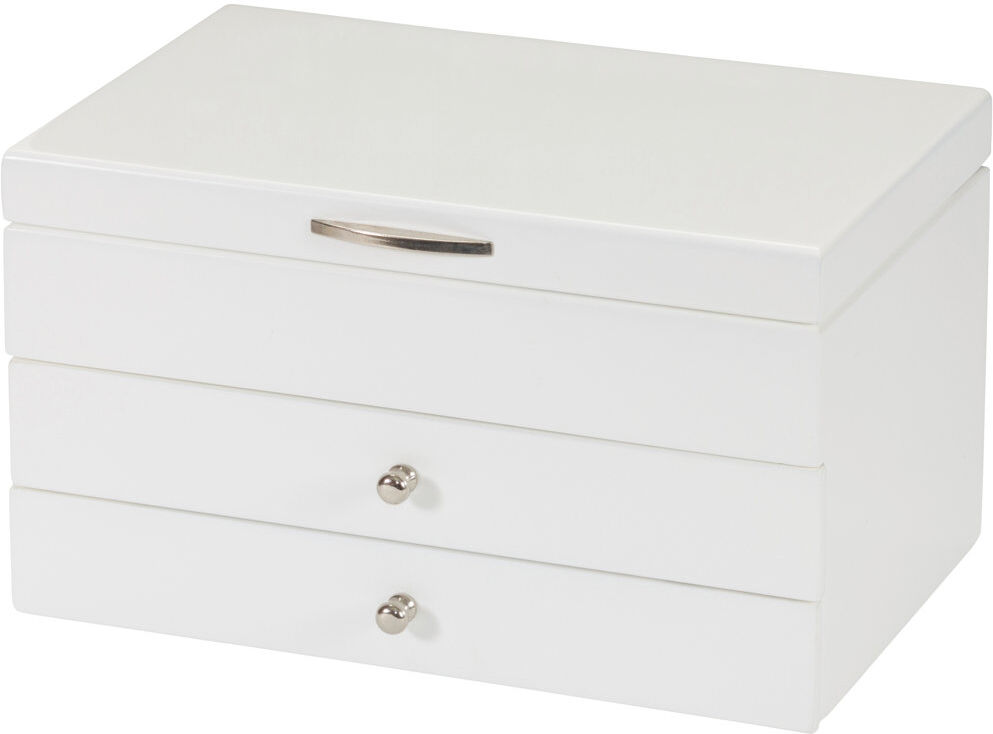 Symple Stuff Jewelry Box + Drawers White 14cm H X 25cm W X 16cm D