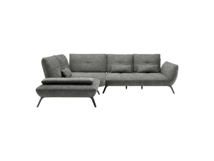 Wohnlandschaft 250/93/310 cm Dunkelgrau Flachgewebe