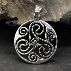 Drachensilber Triskel Schmuck Anhänger 925 Silber offenes Triskelion - Silber