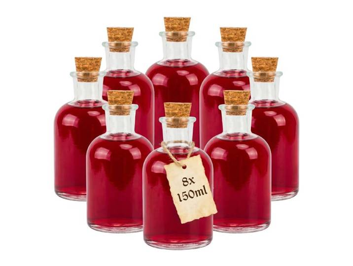 Relaxdays Glasflaschen mit Korken 8er Set