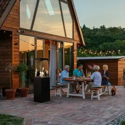 Terrassenkamin Patio Light Schwarz 8,2 kW Gas Feuerstelle Garten Kamin Ofen