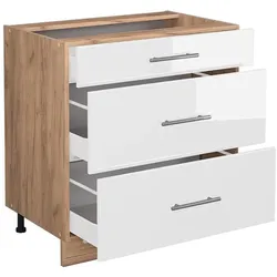 Vicco, Regal, Fame-Line mit 3 Schubladen, AP Marmor (80 x 60 x 82 cm)
