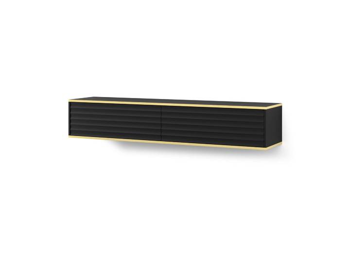 TV LOWBOARD Schwarz, Gold 180/33/40